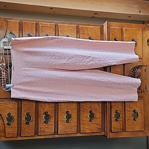 Josephine Chaus size 14 pale pink ankle length silk embroidered pants